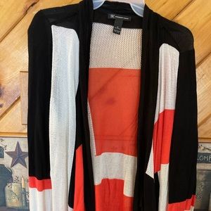INC black red cardigan